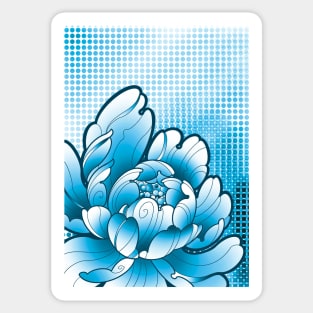 japanese peony flower pop art style Sticker